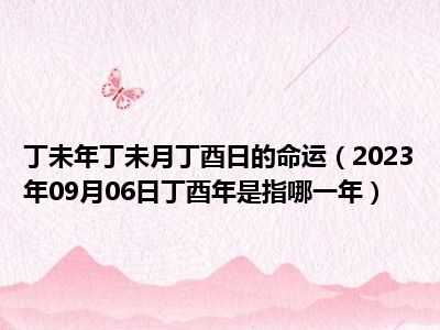 丁未年丁未月丁酉日的命运（2023年09月06日丁酉年是指哪一年）