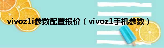 vivoz1i参数配置报价（vivoz1手机参数）