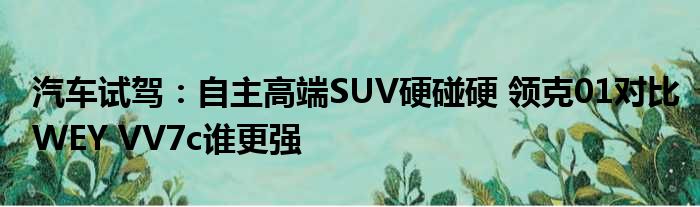 汽车试驾：自主高端SUV硬碰硬 领克01对比WEY VV7c谁更强