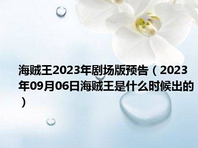 海贼王2023年剧场版预告（2023年09月06日海贼王是什么时候出的）