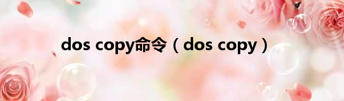 dos copy命令（dos copy）