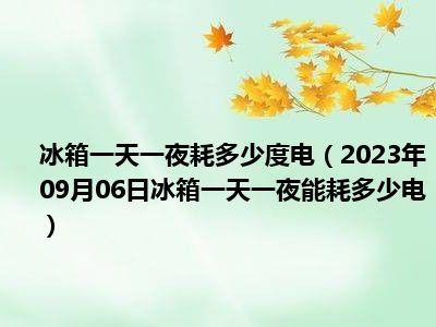 冰箱一天一夜耗多少度电（2023年09月06日冰箱一天一夜能耗多少电）