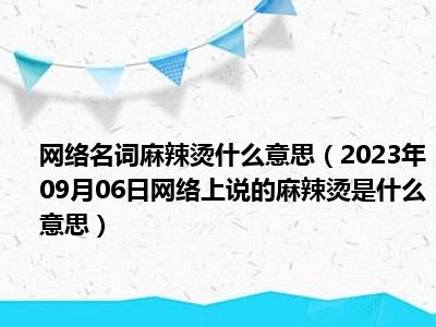 网络名词麻辣烫什么意思（2023年09月06日网络上说的麻辣烫是什么意思）