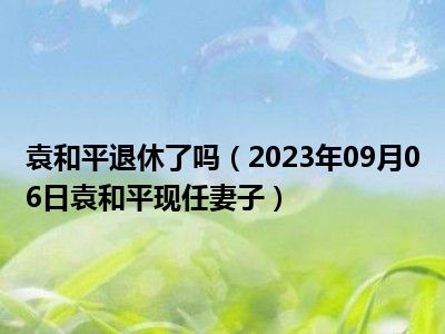 袁和平退休了吗（2023年09月06日袁和平现任妻子）