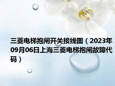 三菱电梯抱闸开关接线图（2023年09月06日上海三菱电梯抱闸故障代码）