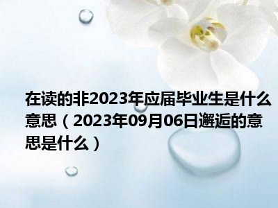 在读的非2023年应届毕业生是什么意思（2023年09月06日邂逅的意思是什么）