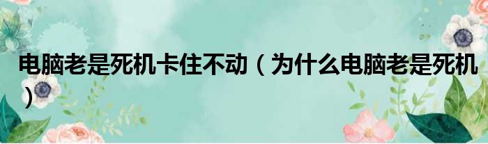 电脑老是死机卡住不动（为什么电脑老是死机）