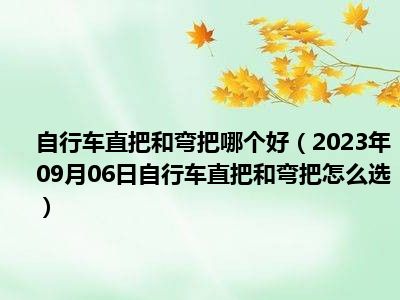 自行车直把和弯把哪个好（2023年09月06日自行车直把和弯把怎么选）