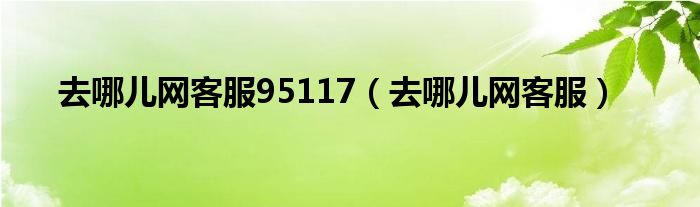  去哪儿网客服95117（去哪儿网客服）