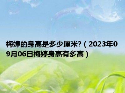 梅婷的身高是多少厘米 （2023年09月06日梅婷身高有多高）