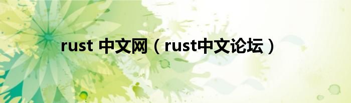  rust 中文网（rust中文论坛）