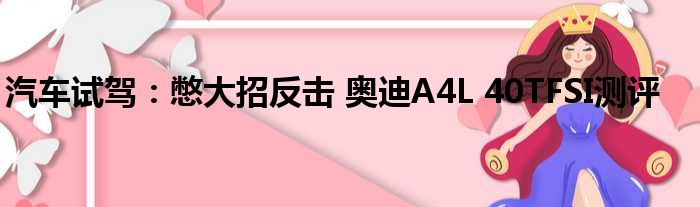 汽车试驾：憋大招反击 奥迪A4L 40TFSI测评