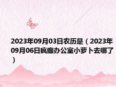 2023年09月03日农历是（2023年09月06日疯癫办公室小萝卜去哪了）