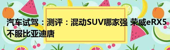 汽车试驾：测评：混动SUV哪家强 荣威eRX5不服比亚迪唐