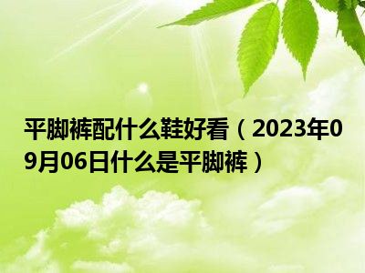 平脚裤配什么鞋好看（2023年09月06日什么是平脚裤）