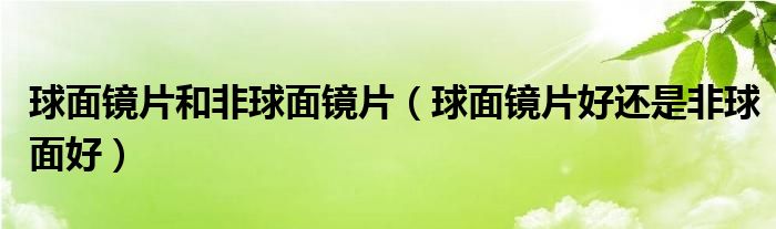  球面镜片和非球面镜片（球面镜片好还是非球面好）