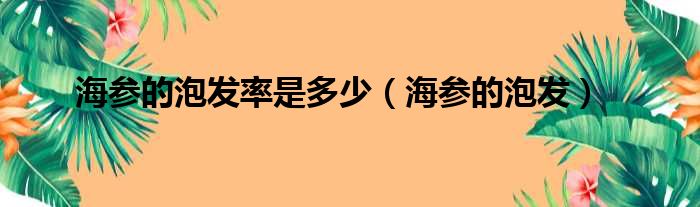 海参的泡发率是多少（海参的泡发）