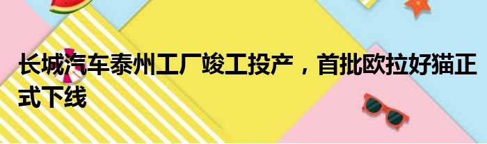 长城汽车泰州工厂竣工投产 首批欧拉好猫正式下线