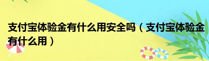 支付宝体验金有什么用安全吗（支付宝体验金有什么用）