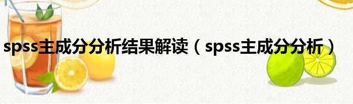 spss主成分分析结果解读（spss主成分分析）