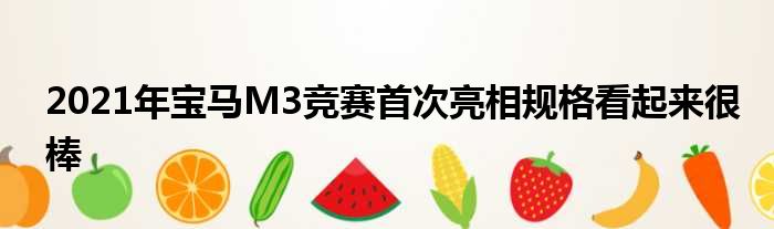 2021年宝马M3竞赛首次亮相规格看起来很棒