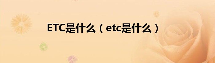 ETC是什么（etc是什么）