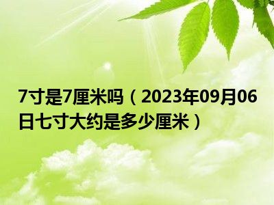 7寸是7厘米吗（2023年09月06日七寸大约是多少厘米）