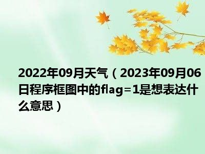 2022年09月天气（2023年09月06日程序框图中的flag=1是想表达什么意思）