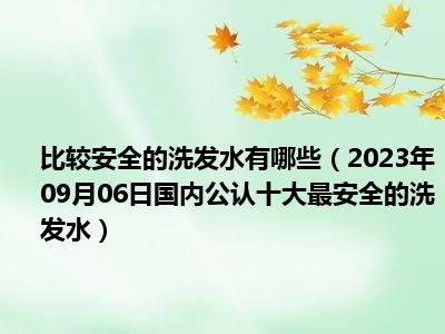 比较安全的洗发水有哪些（2023年09月06日国内公认十大最安全的洗发水）