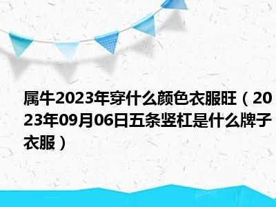 属牛2023年穿什么颜色衣服旺（2023年09月06日五条竖杠是什么牌子衣服）