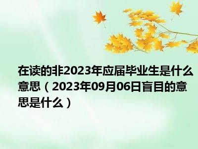 在读的非2023年应届毕业生是什么意思（2023年09月06日盲目的意思是什么）