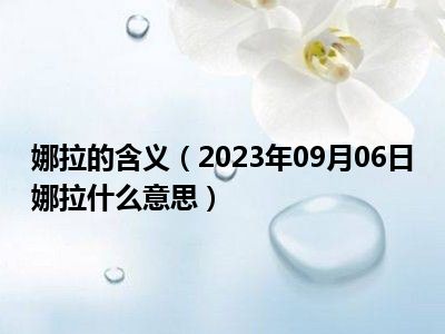 娜拉的含义（2023年09月06日娜拉什么意思）