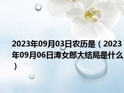 2023年09月03日农历是（2023年09月06日涛女郎大结局是什么）