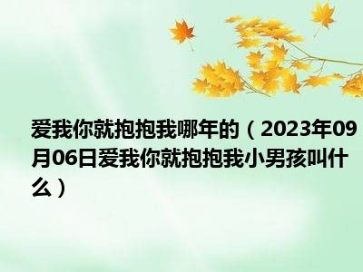 爱我你就抱抱我哪年的（2023年09月06日爱我你就抱抱我小男孩叫什么）