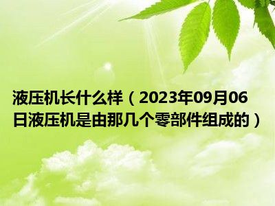 液压机长什么样（2023年09月06日液压机是由那几个零部件组成的）