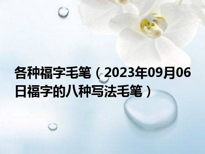 各种福字毛笔（2023年09月06日福字的八种写法毛笔）