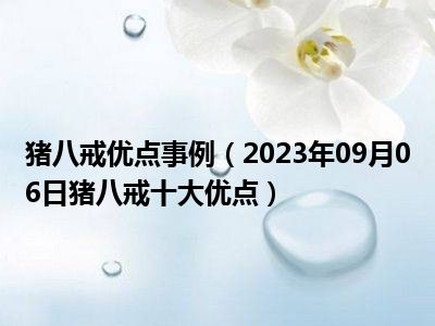 猪八戒优点事例（2023年09月06日猪八戒十大优点）