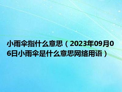 小雨伞指什么意思（2023年09月06日小雨伞是什么意思网络用语）