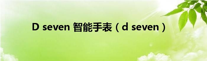  D seven 智能手表（d seven）