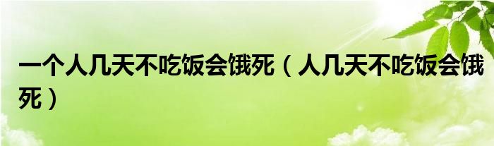  一个人几天不吃饭会饿死（人几天不吃饭会饿死）