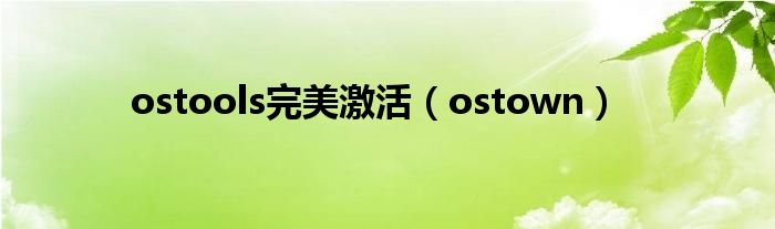  ostools完美激活（ostown）