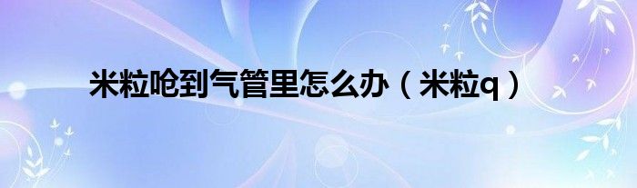  米粒呛到气管里怎么办（米粒q）