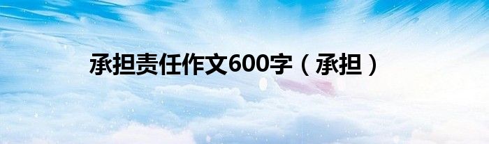  承担责任作文600字（承担）