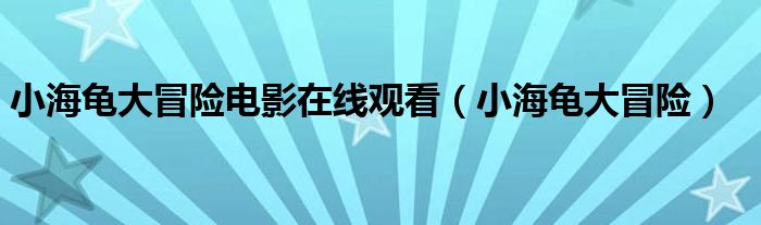  小海龟大冒险电影在线观看（小海龟大冒险）