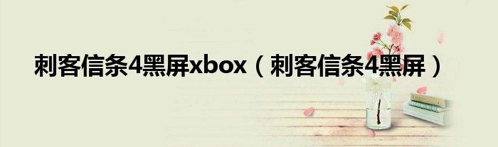  刺客信条4黑屏xbox（刺客信条4黑屏）