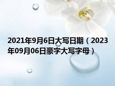 2021年9月6日大写日期（2023年09月06日豪字大写字母）