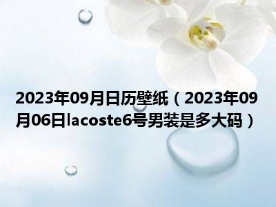 2023年09月日历壁纸（2023年09月06日lacoste6号男装是多大码）