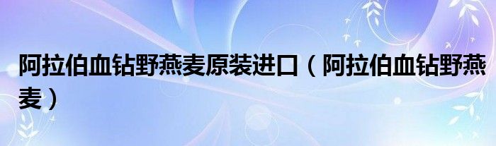  阿拉伯血钻野燕麦原装进口（阿拉伯血钻野燕麦）