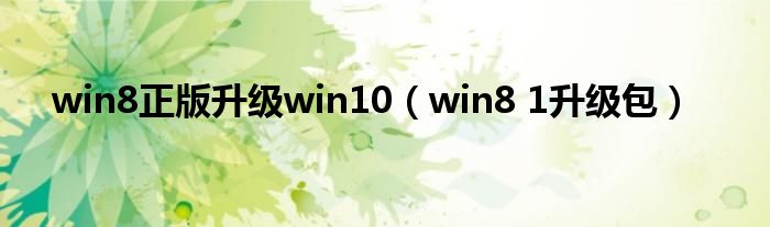  win8正版升级win10（win8 1升级包）