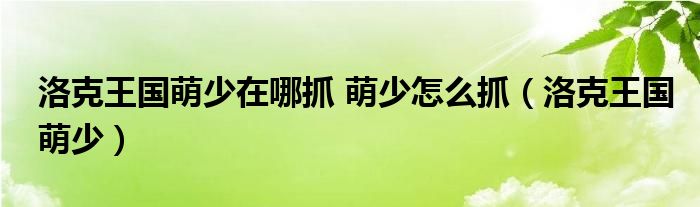  洛克王国萌少在哪抓 萌少怎么抓（洛克王国萌少）